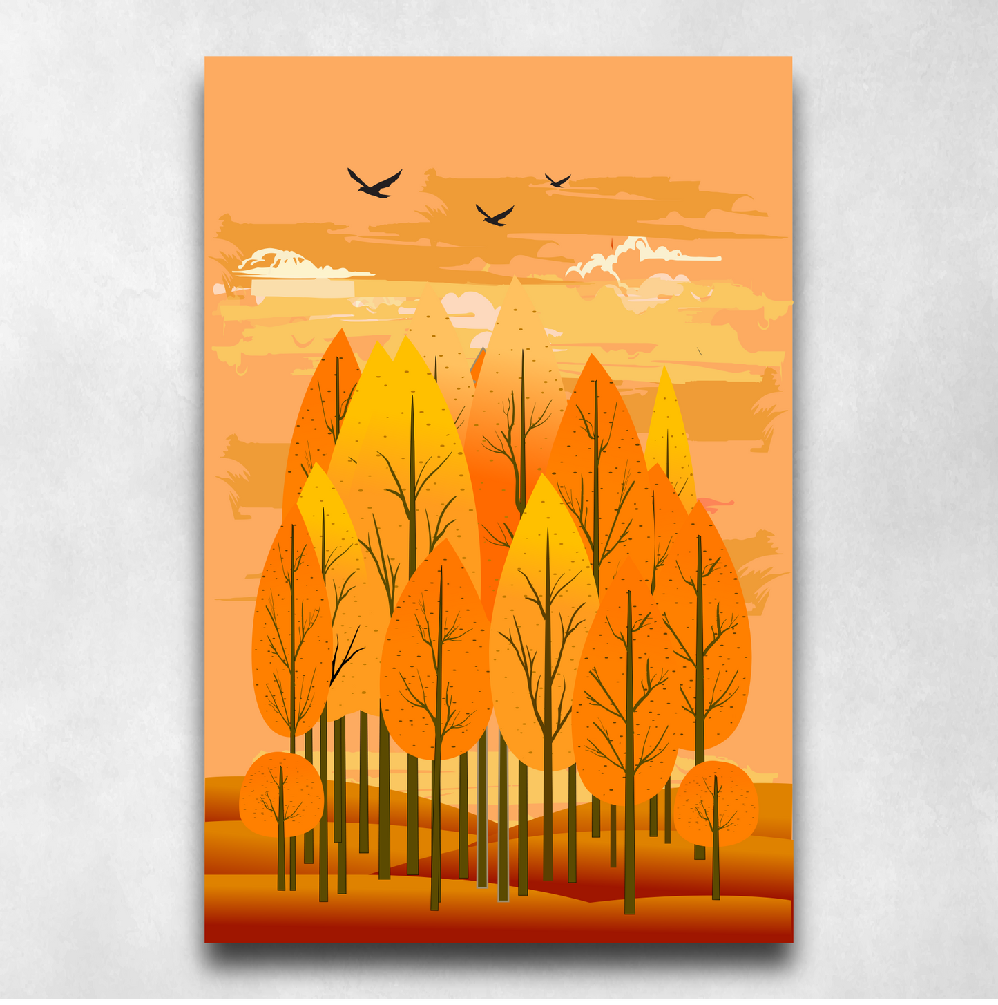 Golden Autumn Forest – Colorful Fall Trees Landscape Nature - Poster