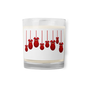 Christmas Ornament, Glass jar soy wax candle