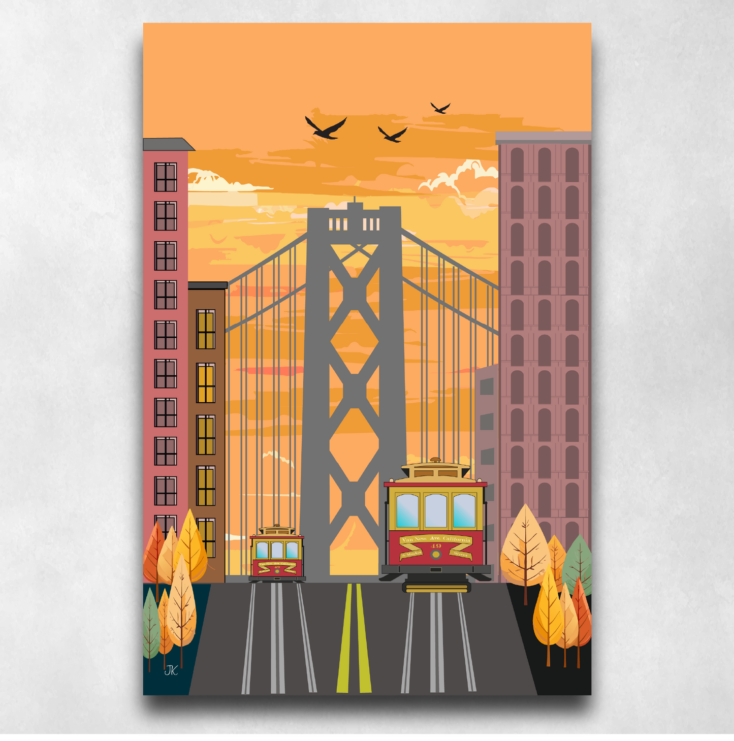 San Francisco Cable Car at Sunrise - Poster