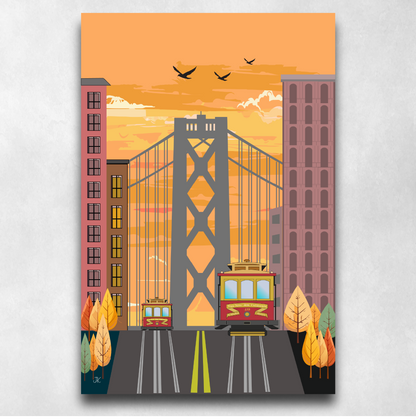 San Francisco Cable Car at Sunrise - Poster