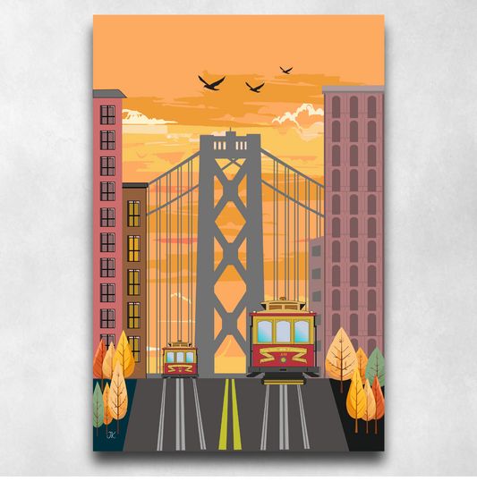 San Francisco Cable Car at Sunrise - Poster