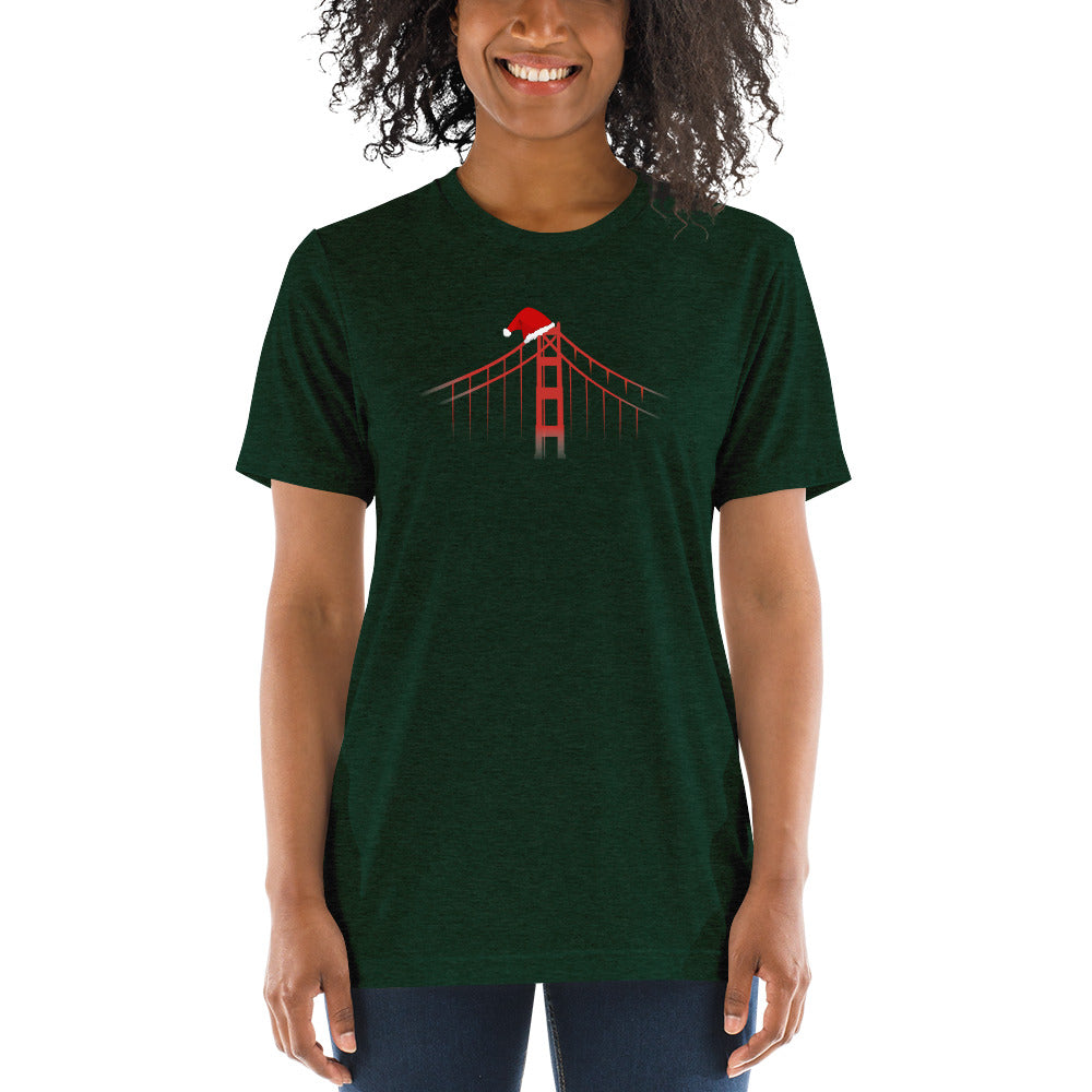 Santa-Golden Gate Bridge, Unisex Short sleeve t-shirt