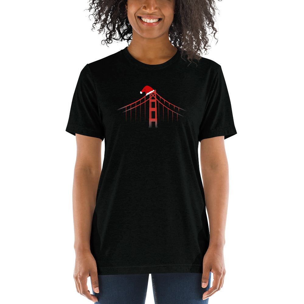Santa-Golden Gate Bridge, Unisex Short sleeve t-shirt