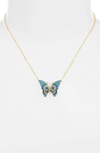 Butterfly Pave Charm Necklace