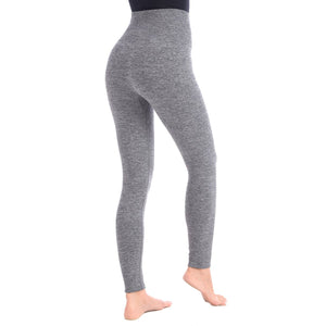 Leggings With Double Layer Hi-Waistband - Grey