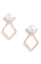 Load image into Gallery viewer, Pearl v Jacket Stud Earrings
