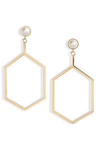 Open Shape Drop Earrings