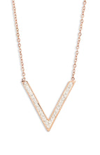 Load image into Gallery viewer, Pave v Charm Necklace
