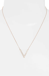 Pave v Charm Necklace