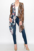 Load image into Gallery viewer, Animal Print Color Block Cardigan
