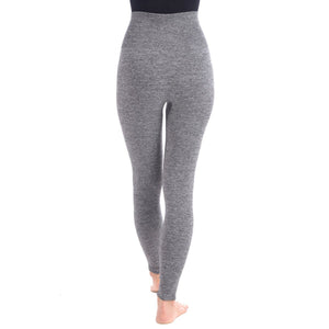 Leggings With Double Layer Hi-Waistband - Grey