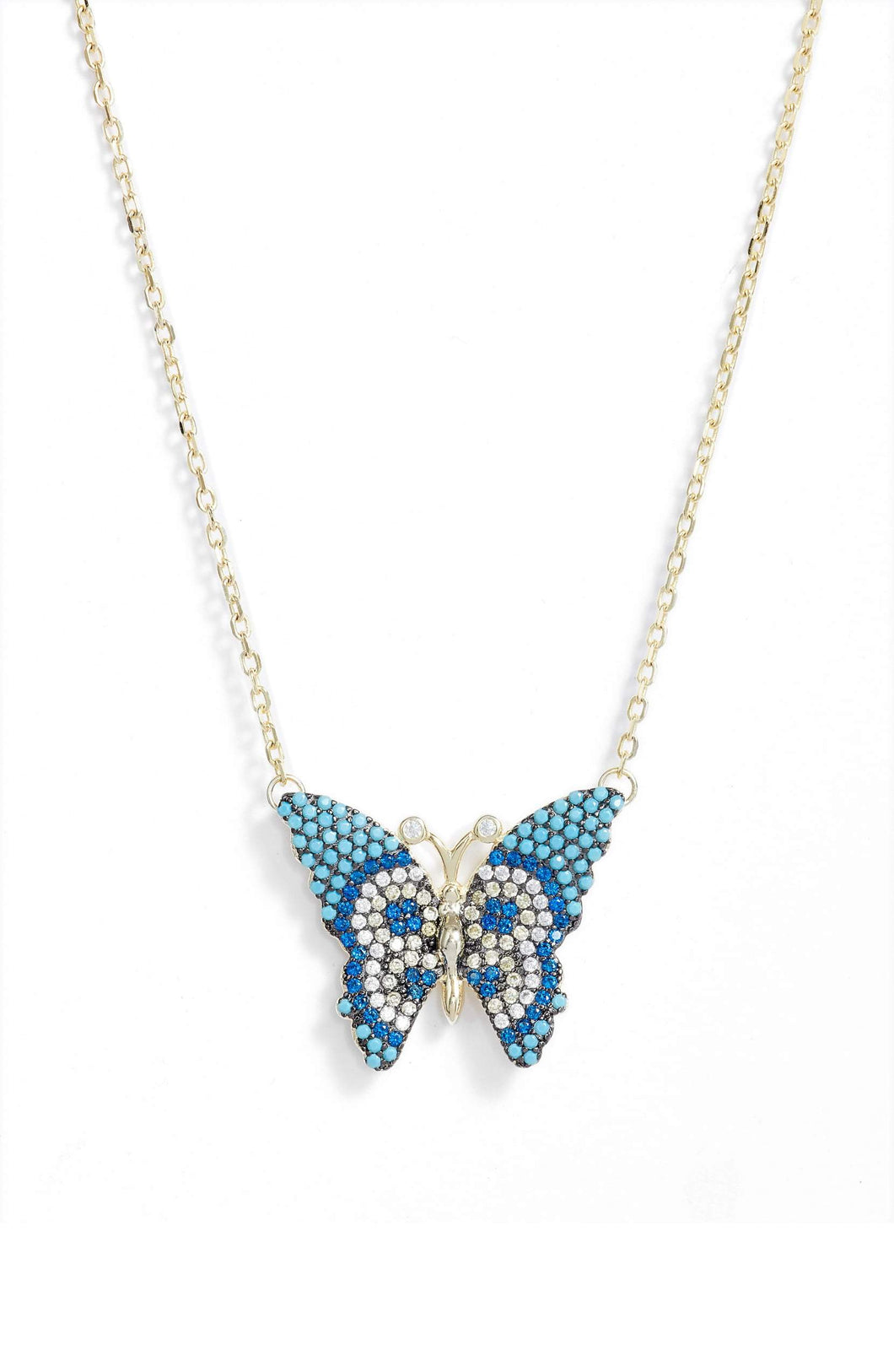 Butterfly Pave Charm Necklace