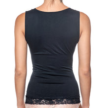 Load image into Gallery viewer, Seamless Shaping Tank Top With Lace Detail Black
