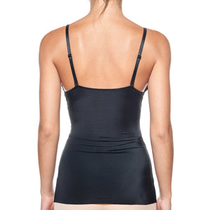 Smooth and Silky Slimming Top With Lace Black