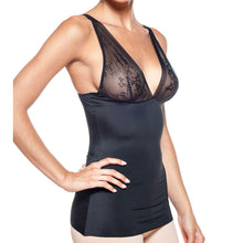 Load image into Gallery viewer, Smooth and Silky Slimming Top With Lace Black
